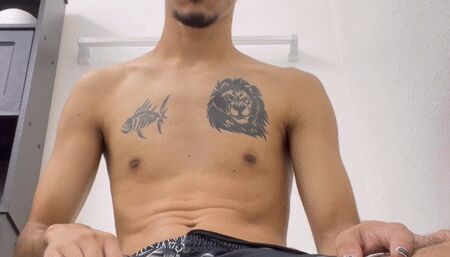 Big dick bathroom solo play