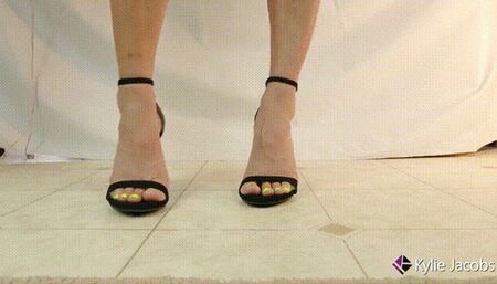 High Heel Open Toed Sandals Standing - Kylie Jacobsx - MP4 720p HD