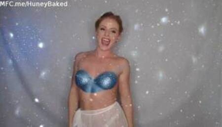 HuneyBaked Dresses in Slutty Elsa Costume and Sings Let it Go