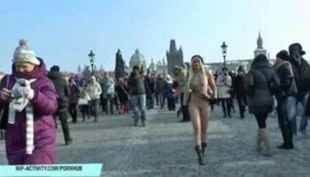 Sweet blonde teen Naomi nude in public