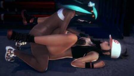 Futa - Pokemon - Hilda gets fucked by Nessa - 3D Porn