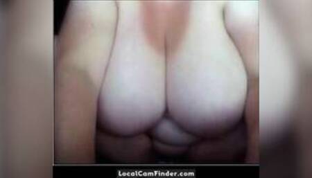 Trailertrash-ish BBW with heavy boobs on webcam 1