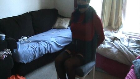 she's wearing a red loetard and shes waiting bd1