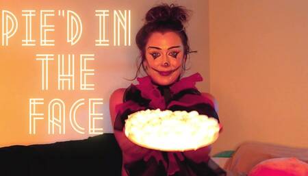 Clown gets pie'd in the face