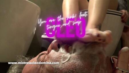 Cleo Domina - You are the sink! feet, tongue and soap