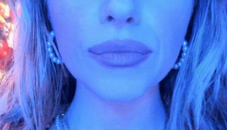 Neon Pink Lipstick Under Blue Light (HD) MP4