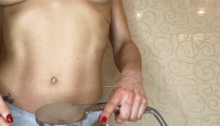 Wet and oily in the shower