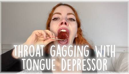 THROAT GAG WITH TONGUE DEPRESSOR 4K Mouth throat gag tongue and uvula fetish Kitty Stepsis
