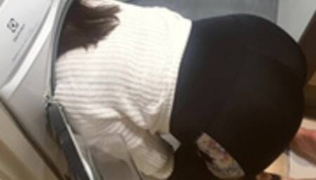 STEPMOM stuck in washing machine, fucked with beer bottle, fingered, fucked and finished in mouth.