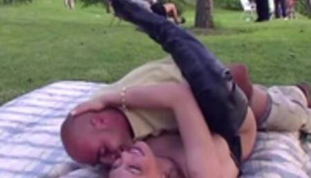 Orgy with the trans expert in the park of depravity