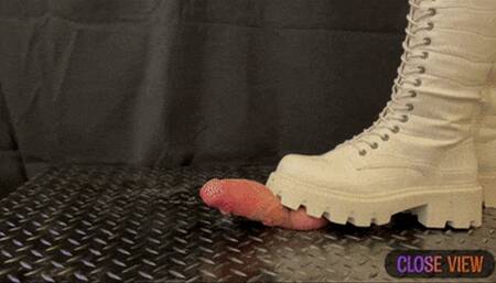 CBT Crushing Cock in White and Black Combat Boots with TamyStarly (Close View) - Bootjob, Ballbusting, CBT, Trampling, Femdom, Shoejob, Crush, Ball Stomping, Foot Fetish Domination, Footjob, Cock  Board