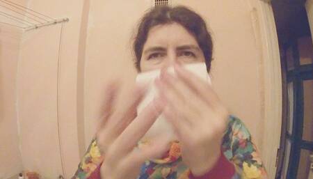 Later evening nose blowing