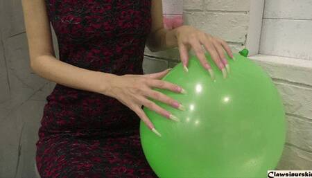 nails popping new balloons - scratching to burst
