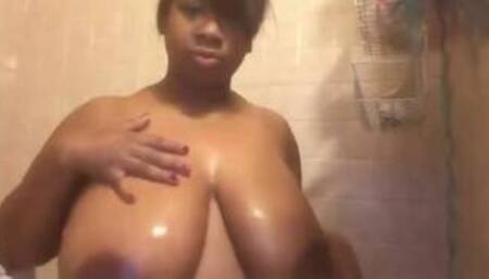 Busty Black Girl Shower