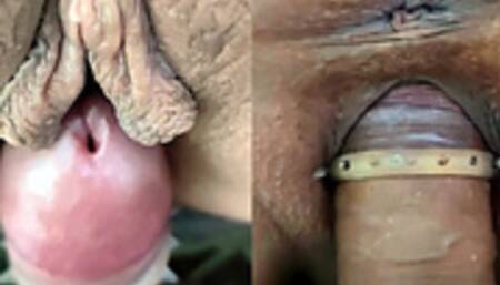 Slowly fucking my stepmom's hairy pussy. Homemade porn. She has a tight and wet butterfly pussy