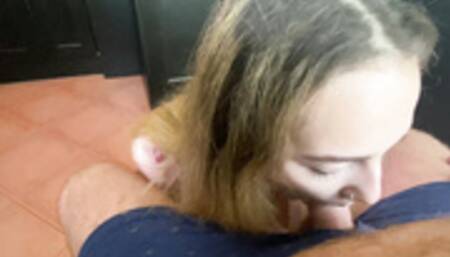 Horny girl eats her eager boyfriend's dick