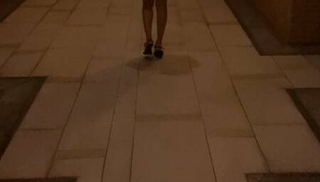 girl coming home from party (Cum Her sandals heels)