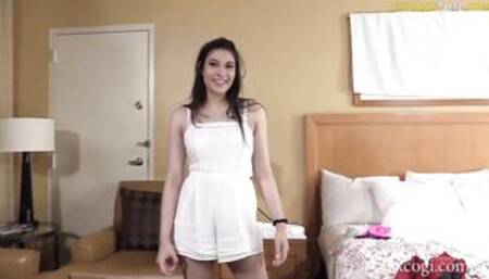 Demoralizing a beautiful 18-year-old in her first video