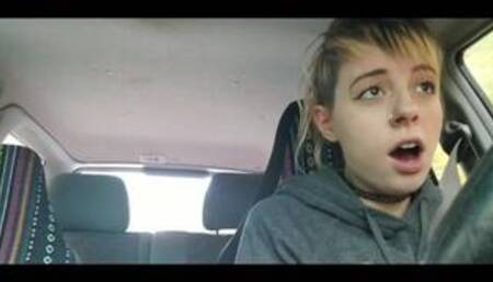 In public with vibrator and having an orgasm while driving