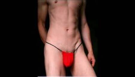 Underwear show - twink boy wanks his nice dick