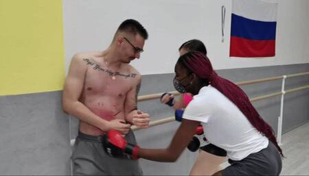 Two guys beaten by Captain & African girl (special video)