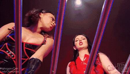 2 Dommes will spit on your pathetic face POV