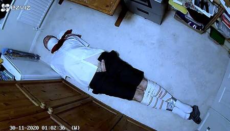 Ruined orgasm in my isolation room whilst he is bound and gagged in adult school uniform - Part 1 of 2 