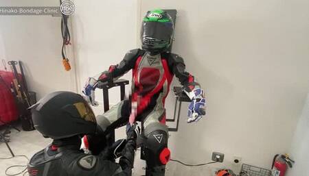 Leather Bike Suit Bondage Chair (At the Meetup)