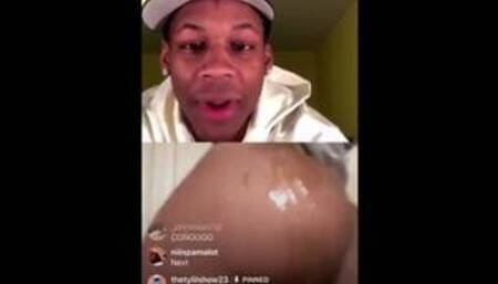 Hott Instagram Model w Big Tits Gets Naked On Live Stream