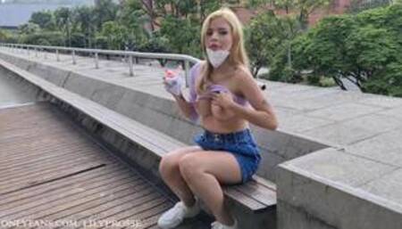 Lilyprosse goes naughty in public!! Almost got caught in the park