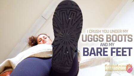 I'll crush you under my UGGs boots and under my bare feet! ( Giantess Feet with Anastasia S ) - FULL HD MP4