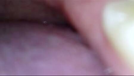 unaware giantess flossing while tiny human is trapped in her mouth