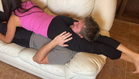 Lazy Husband Headscissored On The Sofa | WMV