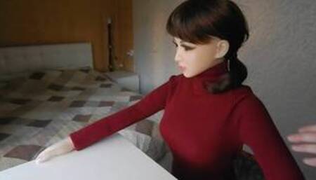 The brown hair student Nomi is making BJ to lecturer