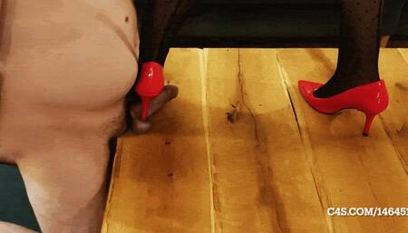 I trample his cock and balls!