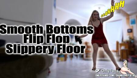 Slippery floor slipping in very smooth flipflops