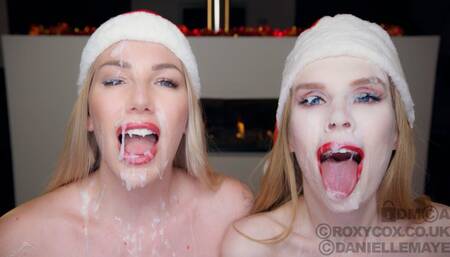 Pornstar Step-Mom And Step-Aunt Give Xmas Bukakke Gift