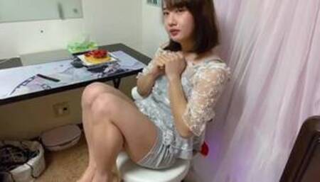 キャバドレスを着た男の娘が電マオナニーと乳首オナニーしちゃいました❤︎
