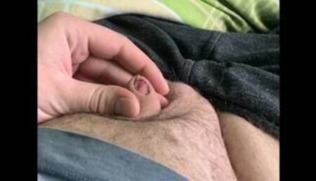 Taking photos of my little hairy penis