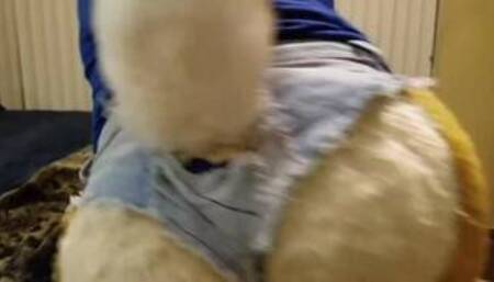 furry slut playing on bed