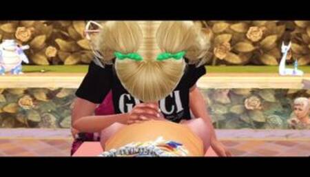 Blowing loads in your God sister's mouth