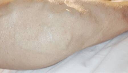 Oiled calves and  wrinkles soles