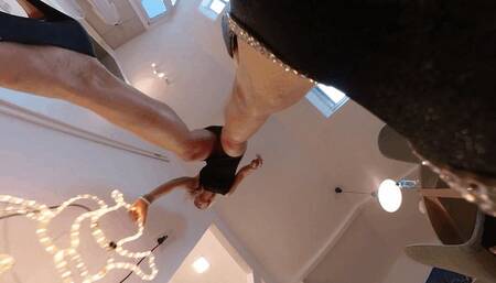 Magnetically drawn to Jenni Czech's feet (happy ending) 4K VR 360