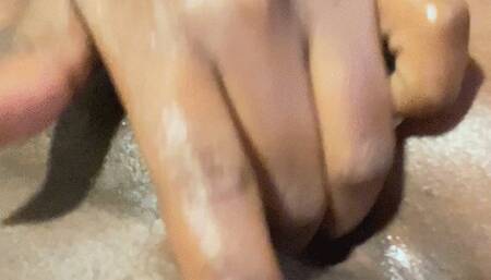 Elsie fingers her wet pussy