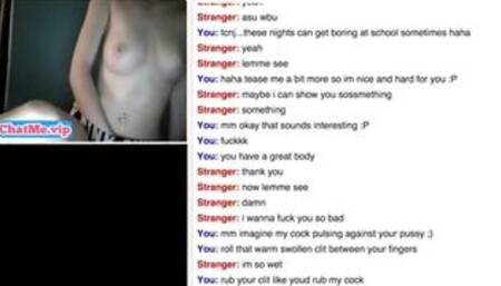 Slender teen masturbating on webcam chat