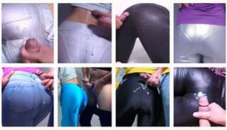 Pants Compilation leggings trousers yoga pants spandex jeggings jeans VPL clothed cum