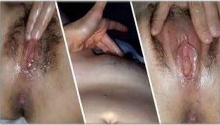 POV female masturbation - Squirt and quick orgasm before my roommate arrives