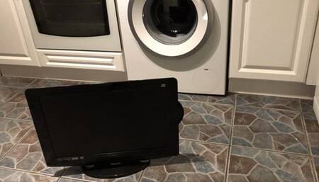 Screen destroyed with heels