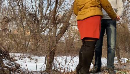 I love it when my mother-in-law puts on boots and a skirt while holding my dick