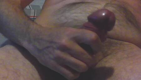 Naked close up edging and cumming in bed